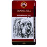 Набор карандашей ч/г Koh-I-Noor Toison D*Or 8В-2Н 12шт мет