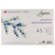 Альбом-склейка для акварели «Ладога» А3 300г 12л 100%хл, гладкая