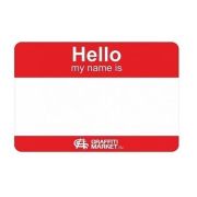 Стикер Hello My Name Is красный 8x12см
