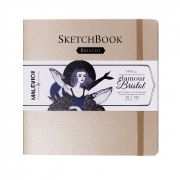 Скетчбук для графики и маркеров Малевичъ Bristol Glamour 19х19 бронза 180г 20л.