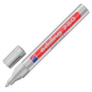 Маркер глянцевый лаковый, округлый наконечник, 1-2 мм, серебристый