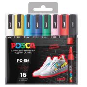 Набор маркеров POSCA PC-5M 16шт Стандартные цвета