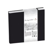 Блокнот д/эскизов Travelling sketchbook 25х25 черн квадрат 80л