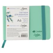 Скетчбук для акварели Ладога с резинкой А6 300г А6 100%хл 20л СЗ мятный