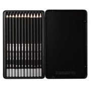 Набор чернографитовых карандашей Sketchmarker 12шт 2Н-14B металл