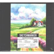 Набор цветных карандашей Sketchmarker «Природа» 24цв металл