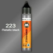 Заправка акрил. Molotow ONE4ALL Черный металлик 30мл