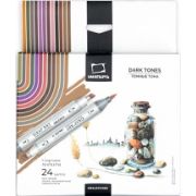 Набор спирт. маркеров Малевичъ GraftArt Brush Темные тона 24цв ПП
